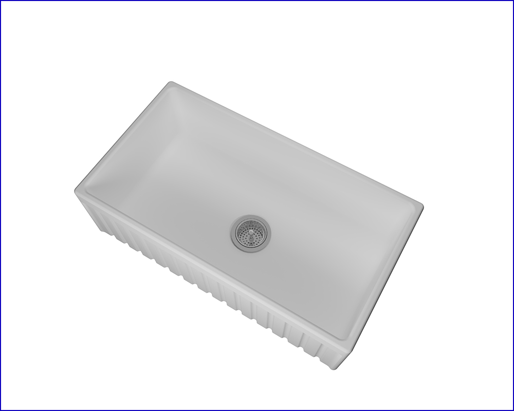 33 inch Single Bowl Apron Style Reversible Farm House Sink Fine Fire Clay Sinks - Manufacturer - Exporter